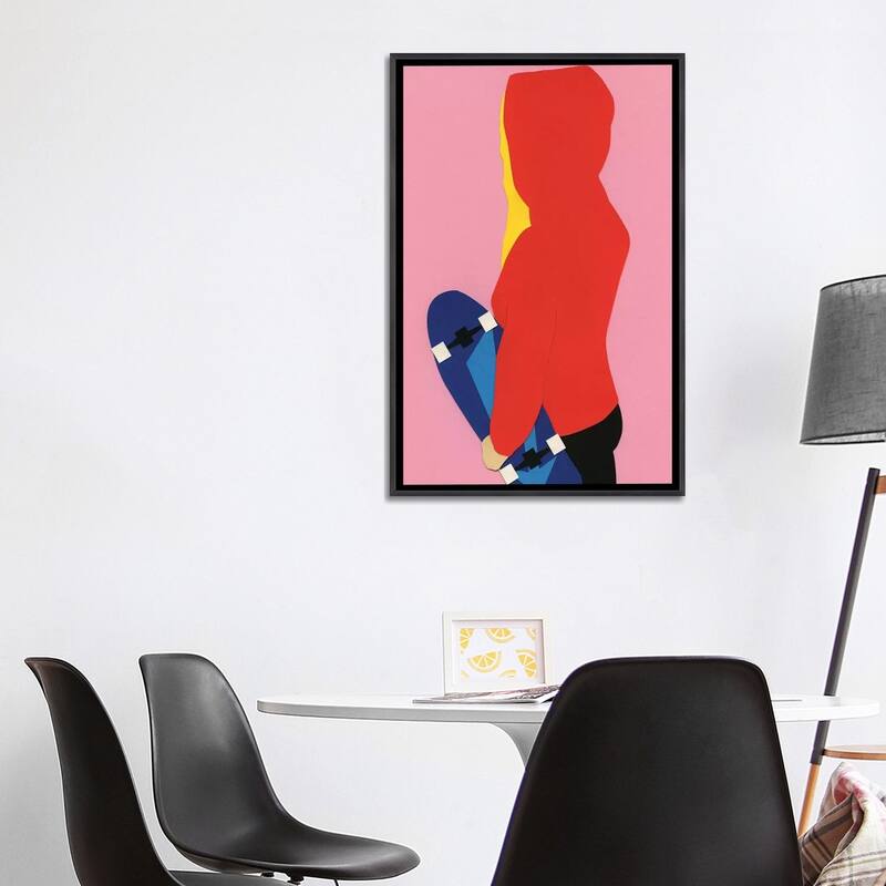 iCanvas "Red Hoodie Skater Girl" by Rosi Feist Framed Bed Bath & Beyond 37700097